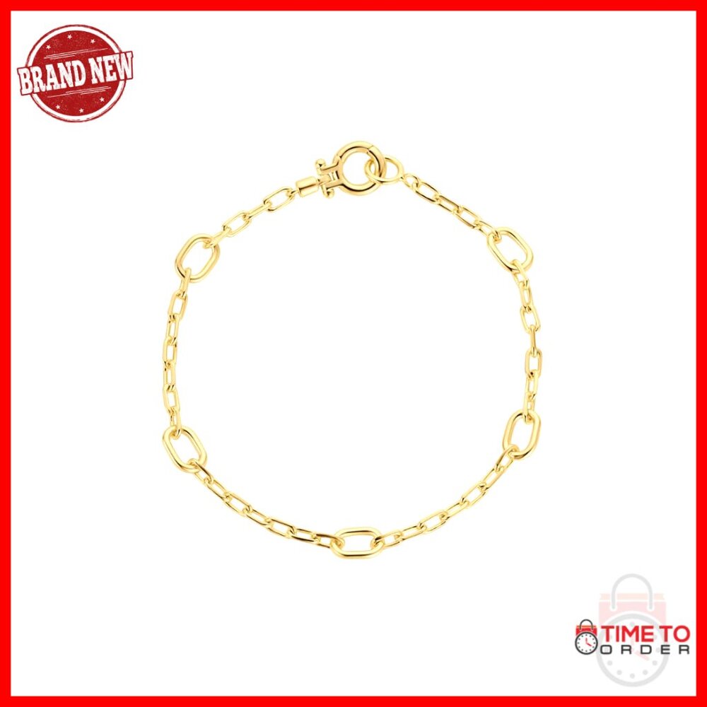 Gold Plated Link Bracelet Elegant Minimal Everyday Wear Hinge Closure